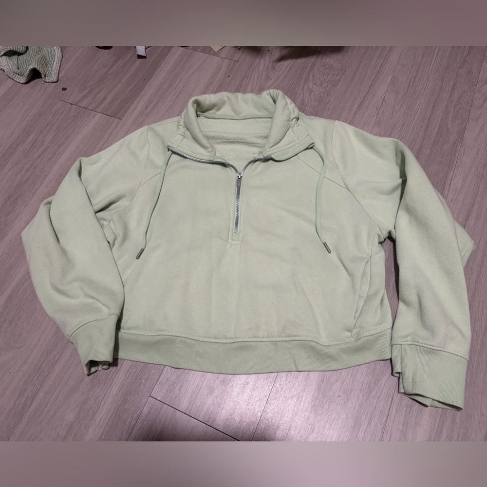 Light Green Half-Zip Hoodie
